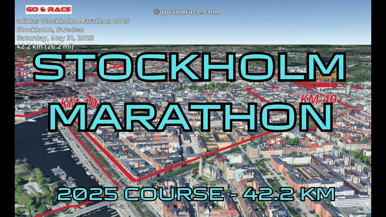 adidas Stockholm Marathon 2025: fly over the marathon course! Video of the race path.