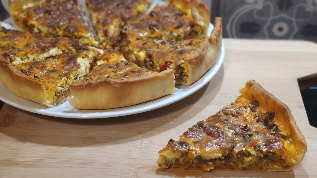 Quiche aux légumes et à la viande haché