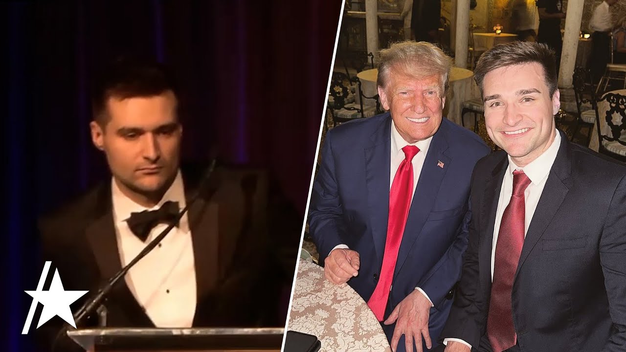 Советник Дональда Трампа Алекс Брузевиц, 27 лет, рухнул на сцене во время выступления на гала-кон...