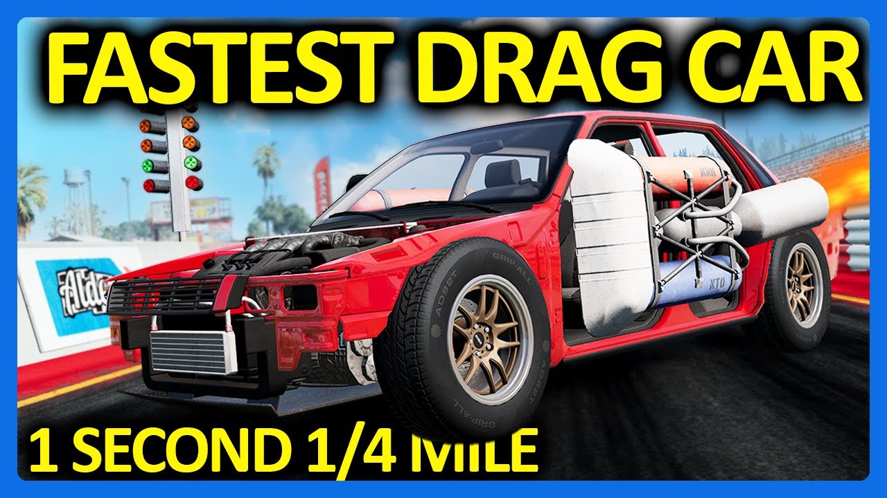Я построил дрэг-кар за 1 секунду в BeamNG Drive