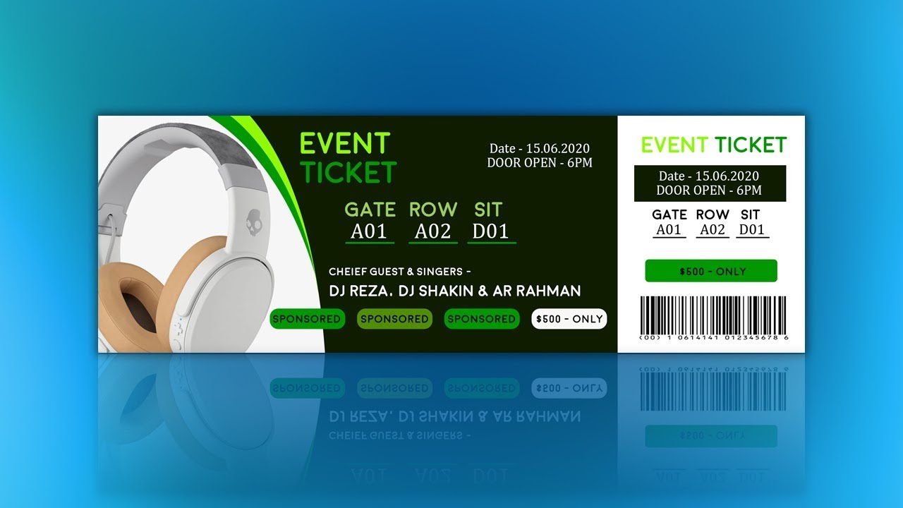 How to Create Event Ticket Design Tutorial in Photoshop