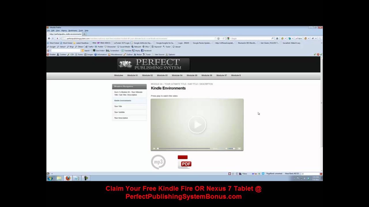 Perfect Publishing System: Review The Content With Full Access (Free Kindle Fire Giveaway)