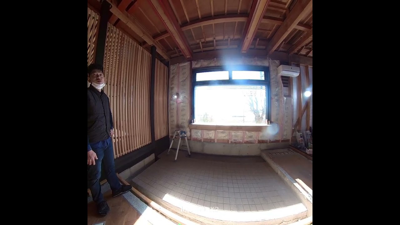 Meeting for wall of a room with wood-burning stove 260221