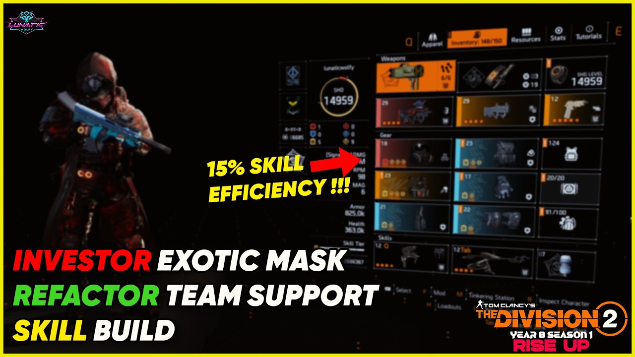 🔴 INVESTOR Exotic Mask x REFACTOR Skill Team Support Build | Division 2🐺