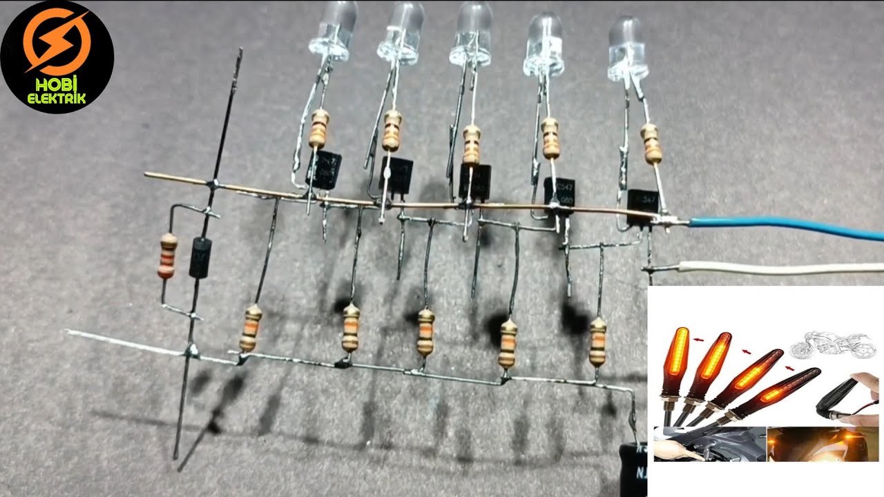 Kayar Led Sinyal Nasıl Yapılır ?/Kayar led devresi #bc547 #led #audi