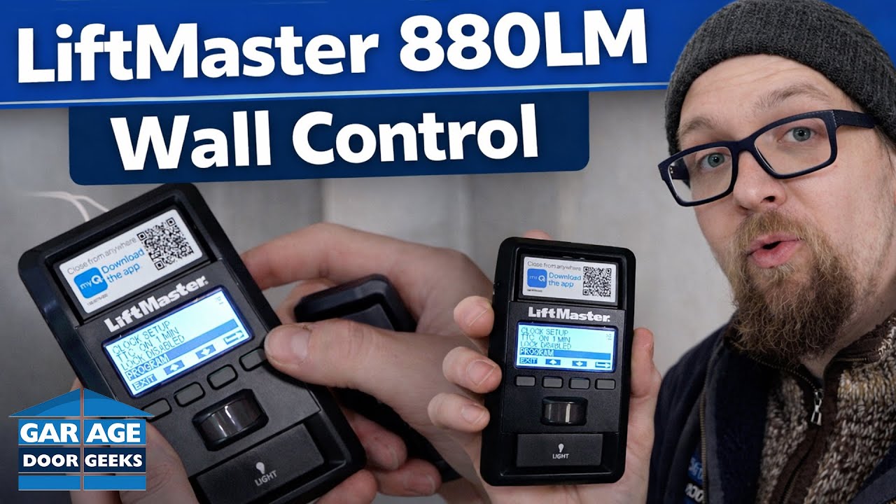Описание настенной кнопки LiftMaster 880LM: функции и скрытое меню настроек.