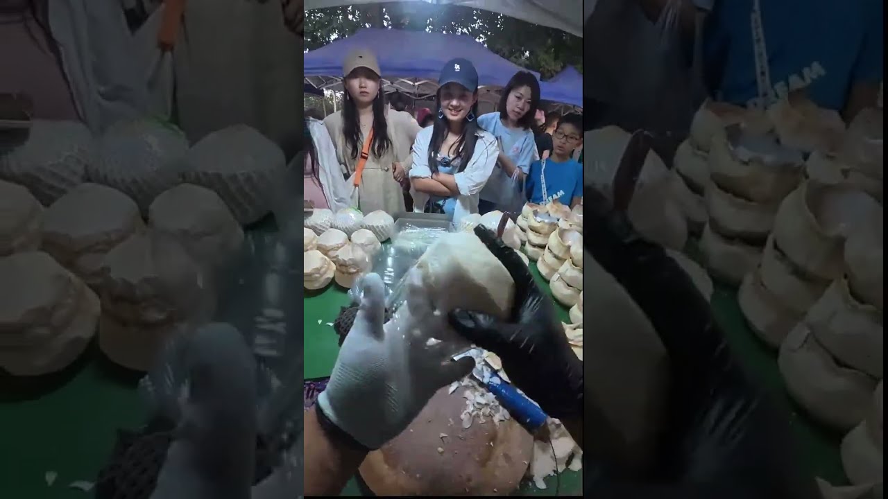 POV Livestream | Selling Peeled Whole Coconuts with Natural Water | Real-Time Night Market Prep