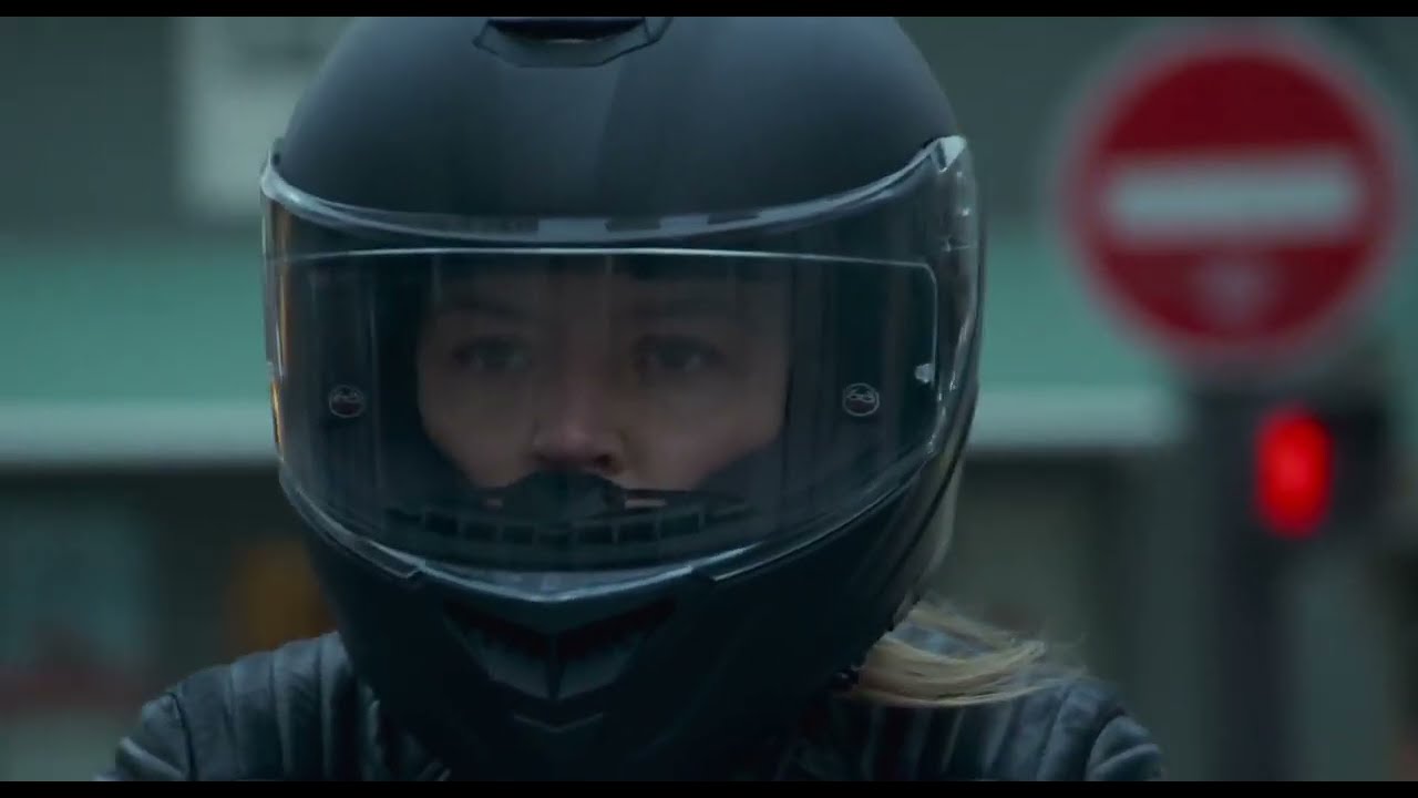 French Actress Virginie Efira in Motorcycle Gear