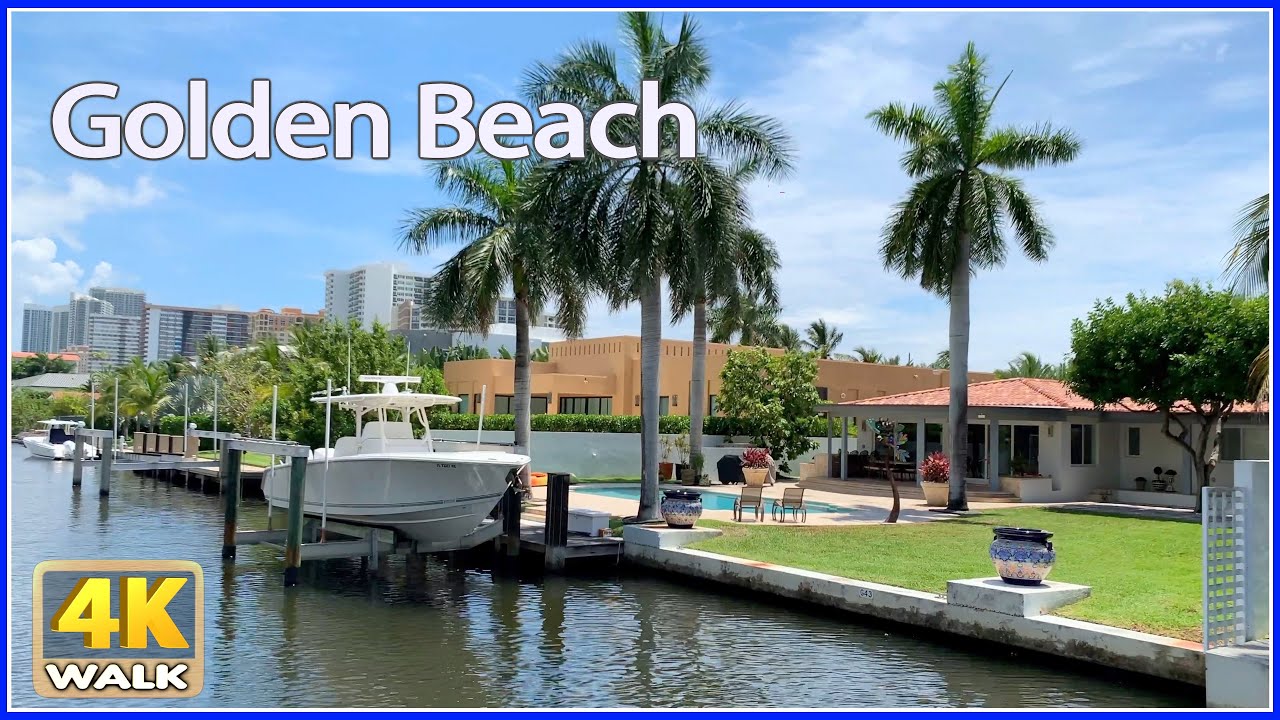 【4K】WALK Golden Beach Florida USA Travel vlog