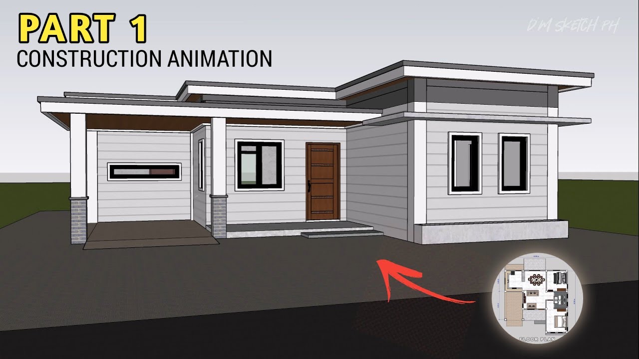 10.5m x 10.5m Floor Plan | 2-BEDROOM SIMPLE HOUSE DESIGN - Part 1