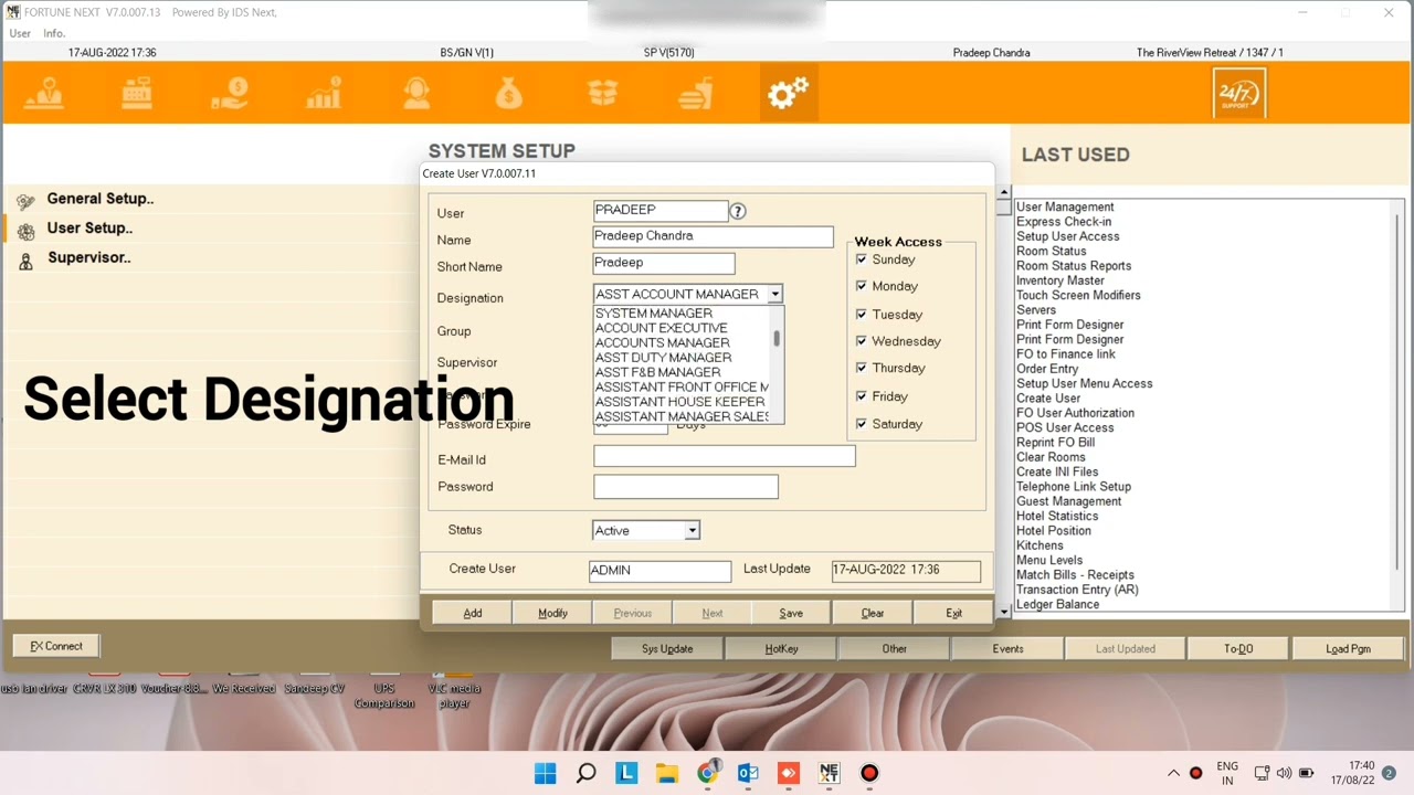 How to create new user account on IDS 7.0