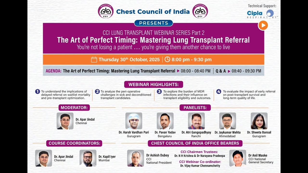 CCI Lung Transplant Webinar Series Part 2 | The Art of Perfect Timing :