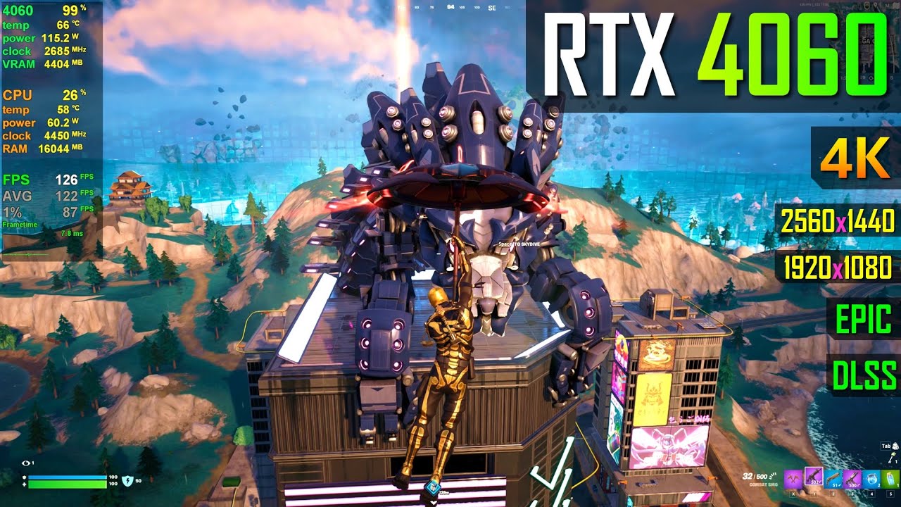RTX 4060 8 ГБ — Fortnite Глава 4
