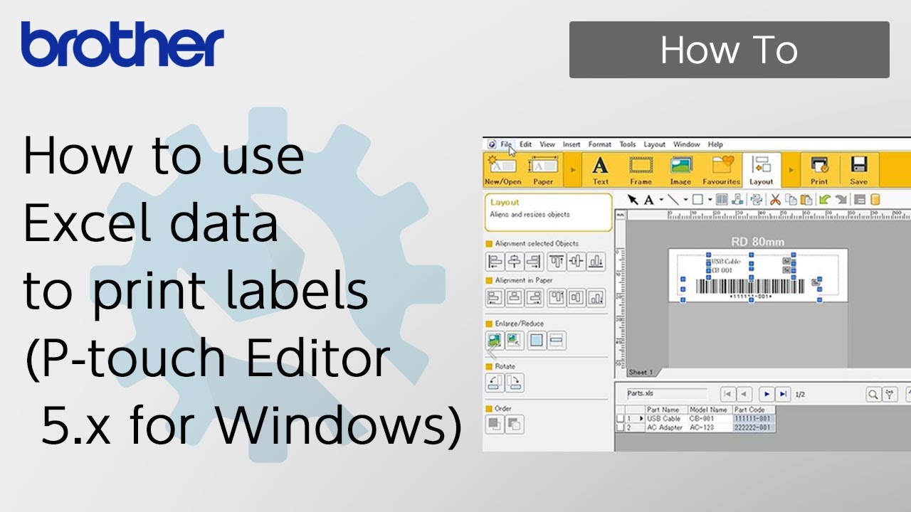 How to use Excel data to print labels (P-touch Editor 5.x for Windows)&nbsp;[Brother Global Support]