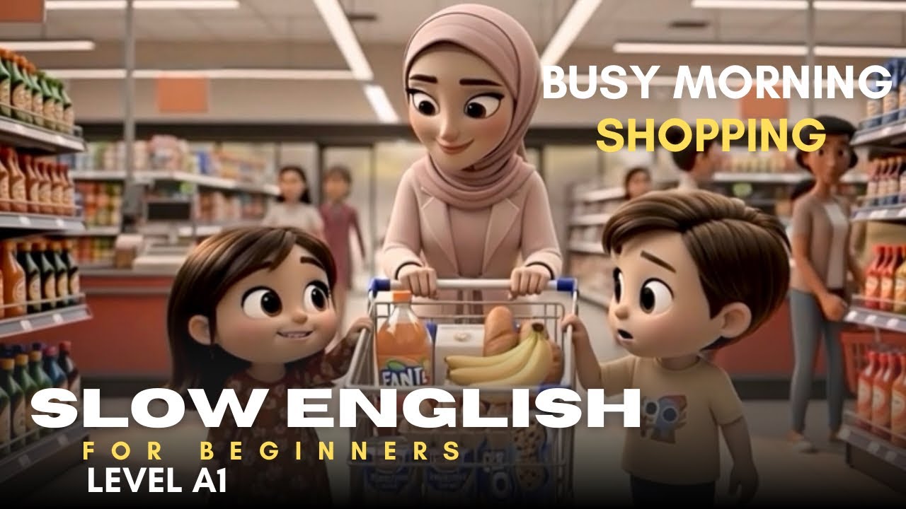 Busy Morning Shopping | English Listening Practice for Beginners (A1–A2 Level)