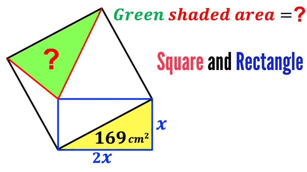 Can you find the area of the Green shaded triangle? | (Square) | #math #maths | #geometry