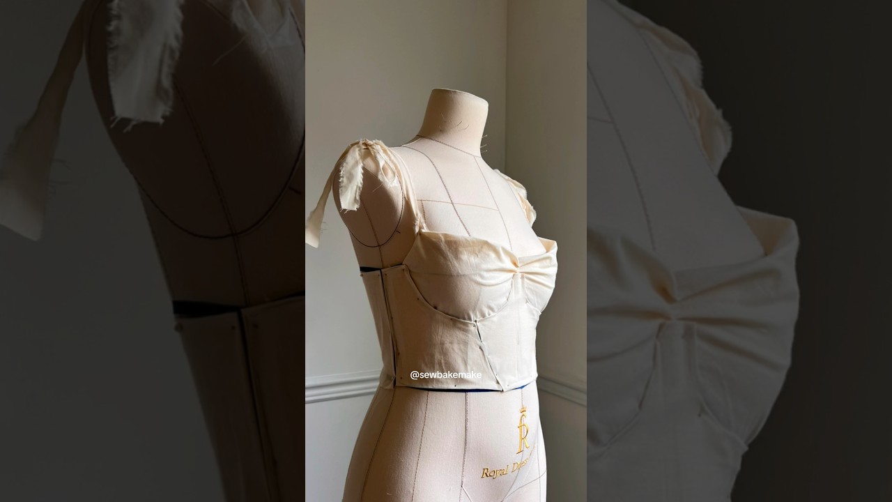 Draping a romantic bustier top #sewing #fashion #draping