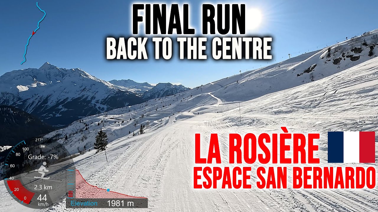 [4K] Skiing La Rosi&egrave;re, Crossing to the Centre - Final Run, Espace San Bernardo France, GoPro HERO13
