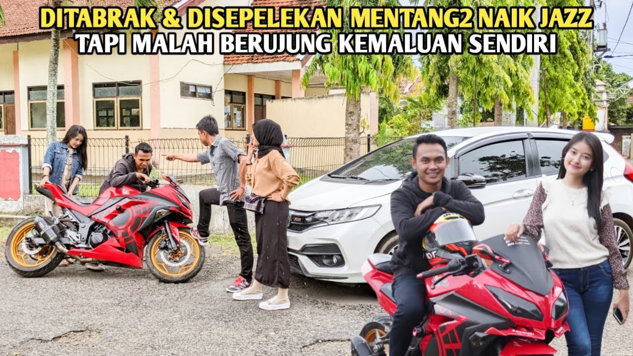 KESOMBONGAN PASANGAN INI MENTANG2 NAIK JAZZ BERUJUNG MALU DIDEPAN ORANG YANG DITABRAK & DISEPELEKAN!