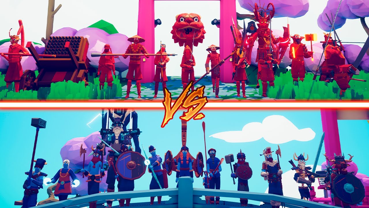 MEGA DYNASTY TEAM vs MEGA VIKING TEAM - Totally Accurate Battle Simulator | TABS