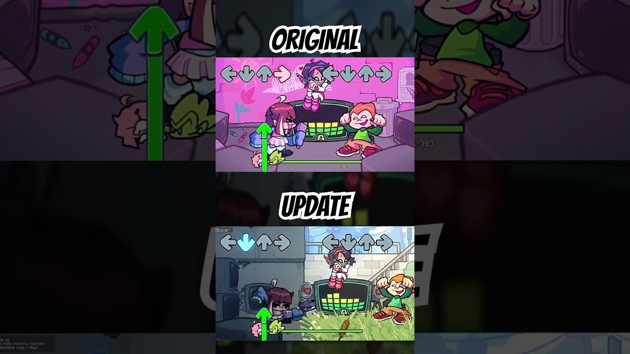 FNF QT ORIGINAL VS UPDATE #fnf #pico #dance #animation