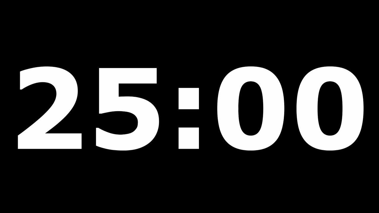 ⏳ 25-минутный обратный отсчет | Таймер с постепенным нарастанием звука (звук усиливается)