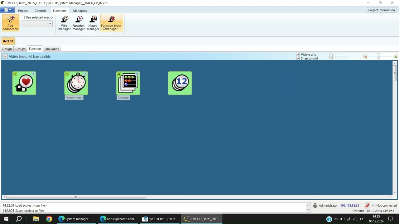 Chapter 5: iNELS System Managers - Timers, counters, conditions, time schedules