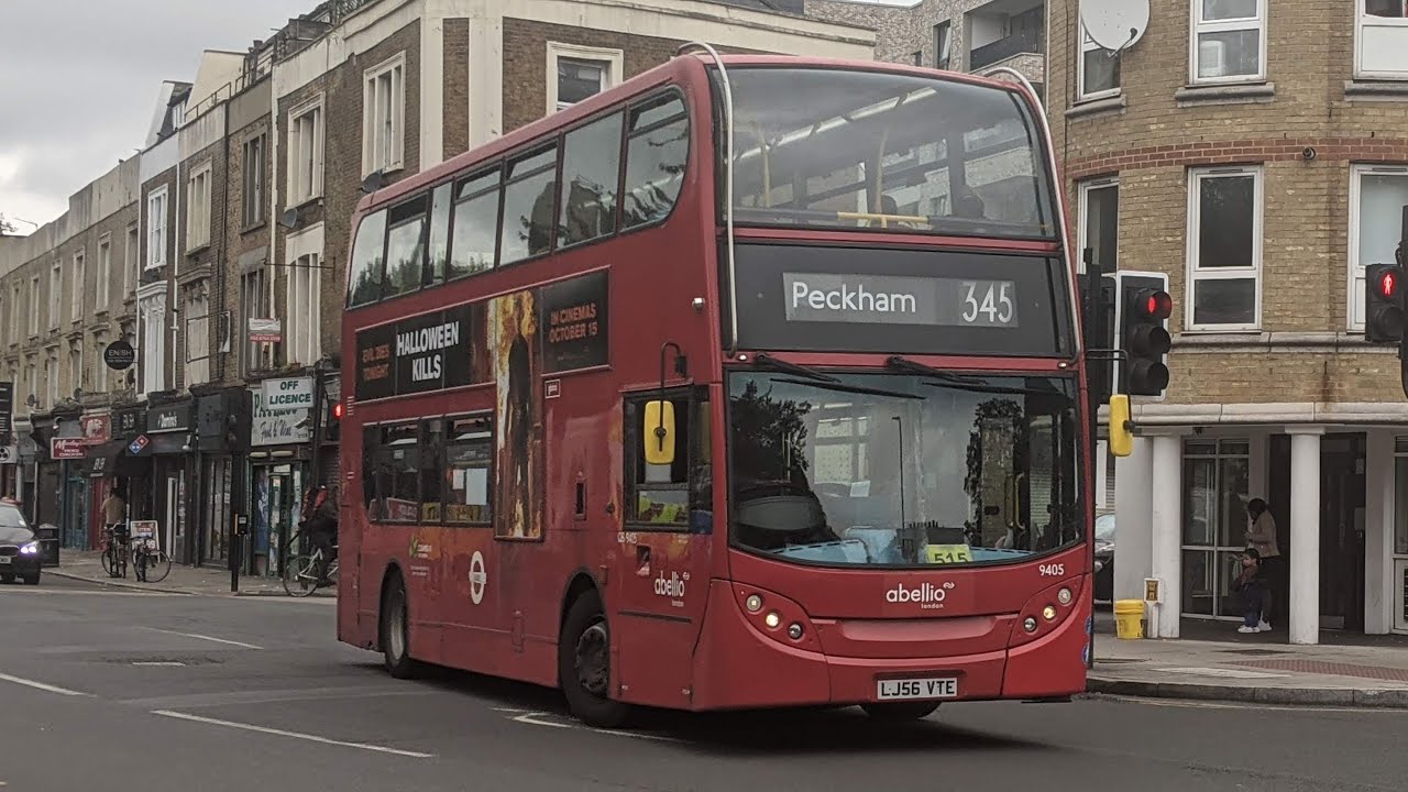 *KICKDOWN* Abellio London Route 345 Journey | Alexander Dennis Enviro400 Trident - 9405 (LJ56VTE)
