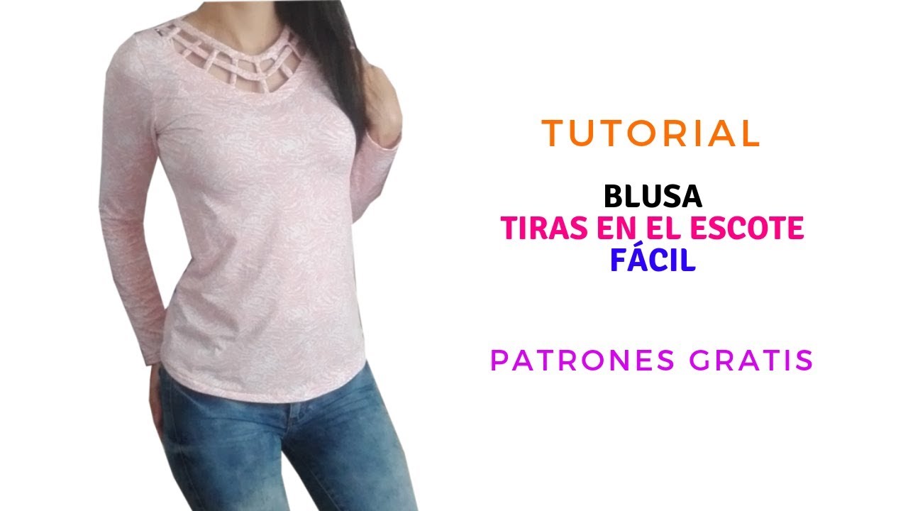 DIY Como hacer una BLUSA CON TIRAS EN EL ESCOTE corte y confección