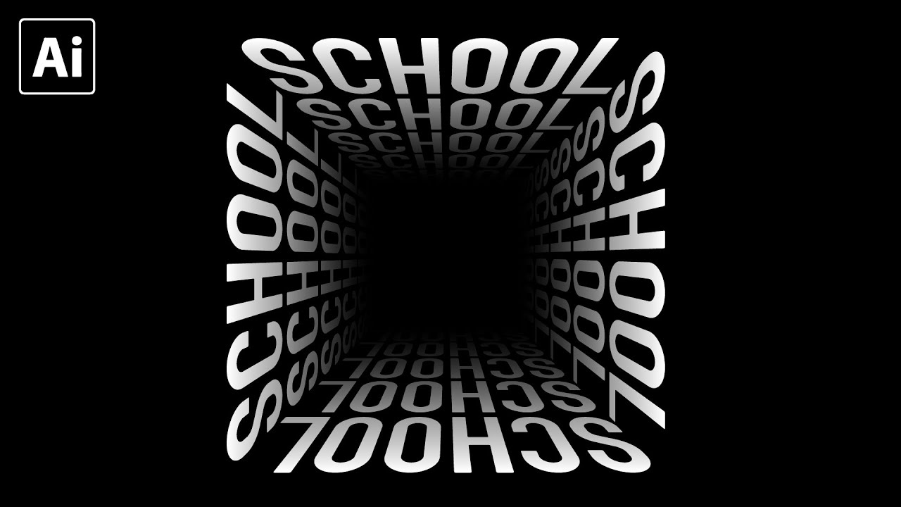 Text Tunnel effect in Adobe Illustrator | Text Effect in Adobe Illustrator Tutorial