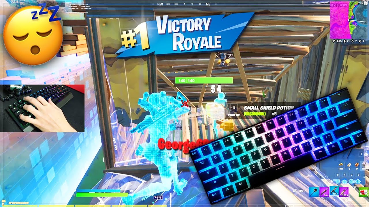 [AD FREE] Relaxing & Sleepy LoFi Mechanical Keyboard Sounds ASMR Fortnite Gameplay 😴