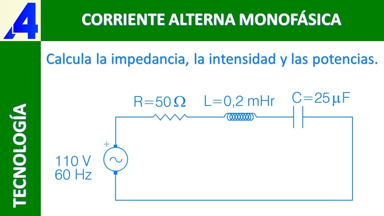 COMO CALCULAR LA IMPEDANCIA, INTENSIDAD Y  POTENCIAS ACTIVA REACTIVA Y APARENTE DE UN CIRCUITO RLC.