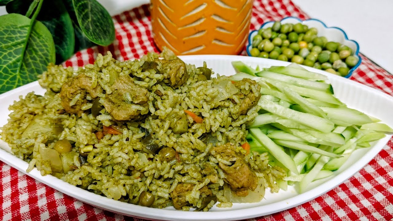 Palak Rice Recipe | Spinach Rice  with Soya and Vegetables 