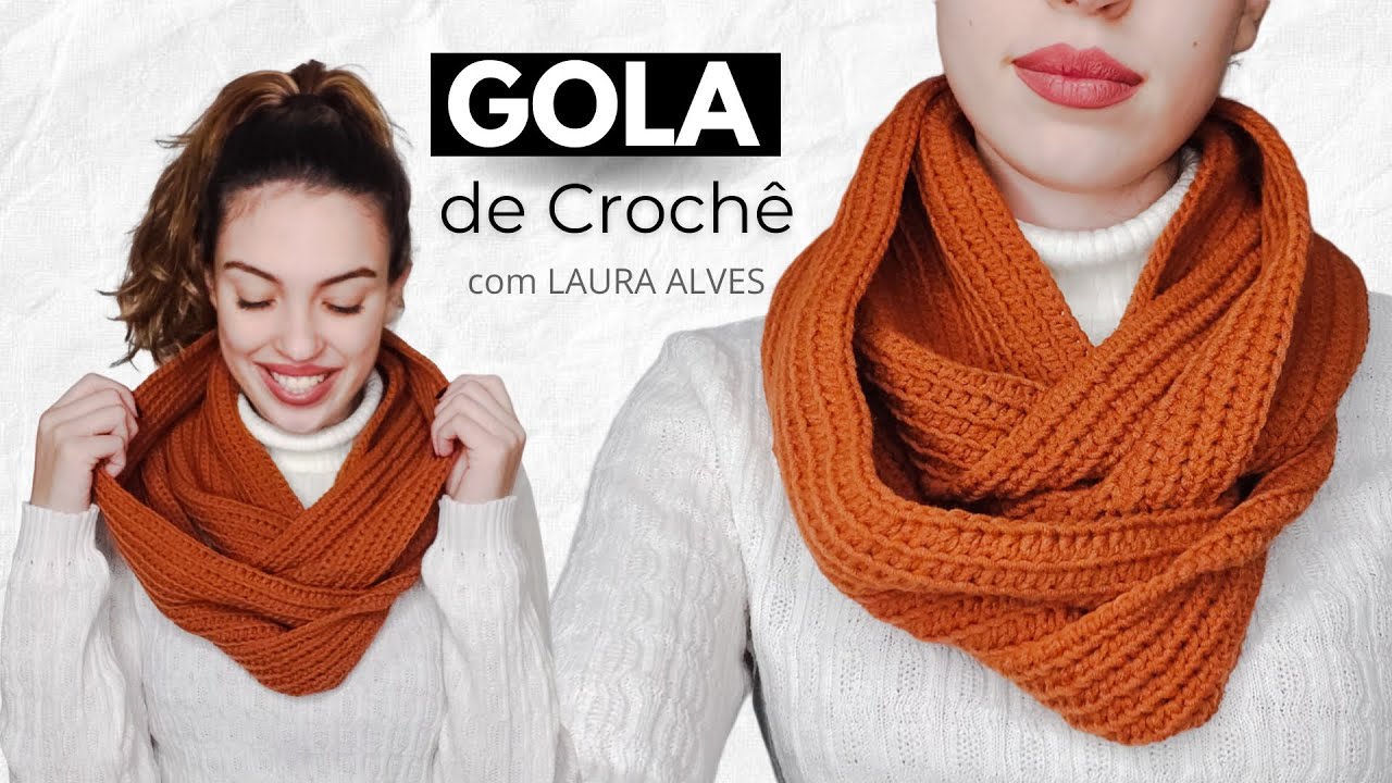 GOLA DUPLA - PEÇA EM CROCHÊ SUPER FÁCIL DE FAZER | PASSO A PASSO - POR LAURA