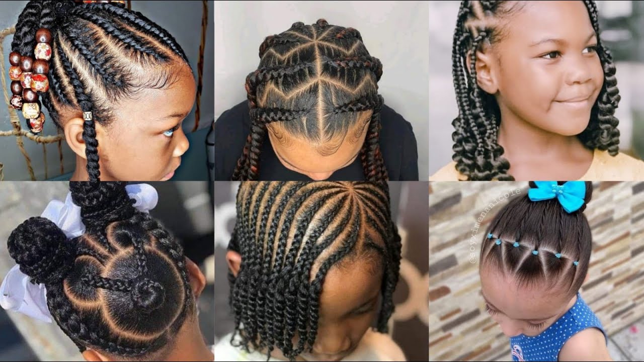 Tresses enfants - coiffure cheveux afro - nattes - Kids Braid hairstyle - Mode Korit&eacute; 2021
