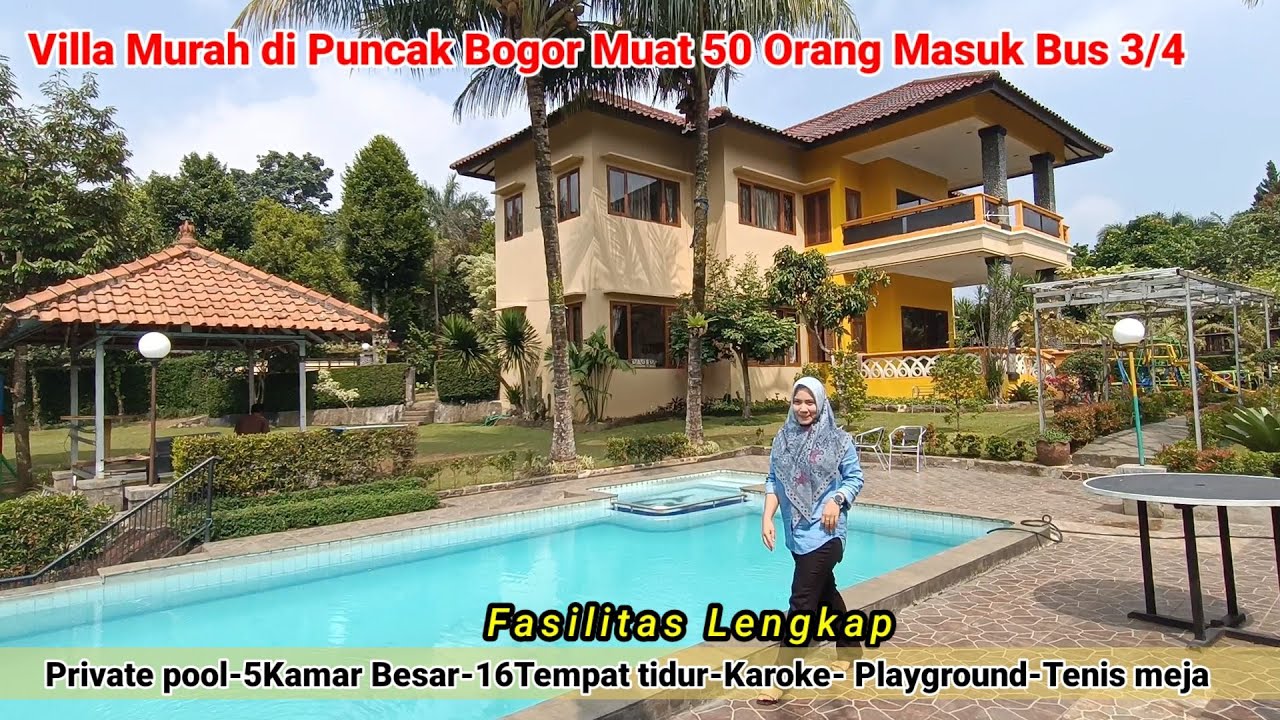 Villa Murah di Puncak Bogor Muat 50 Orang Bisa Masuk Bus 3/4