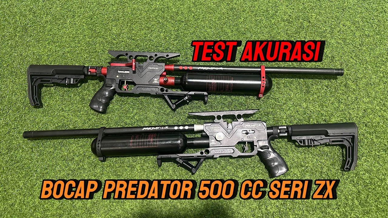 Terbaru senapan angin bocap predator 500cc seri ZX uji akurasi mantab