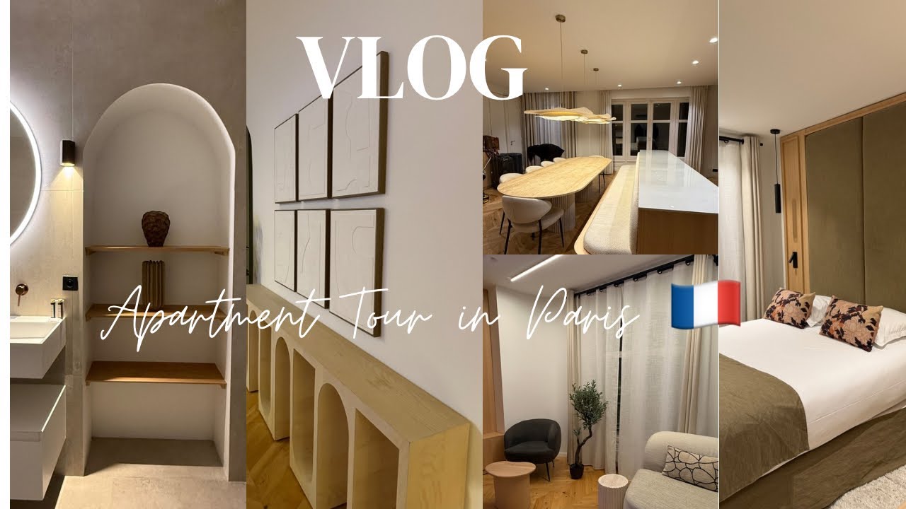 Travel Vlog: Luxury Apartment Tour in Paris/ Home for a week 🇫🇷 ✨