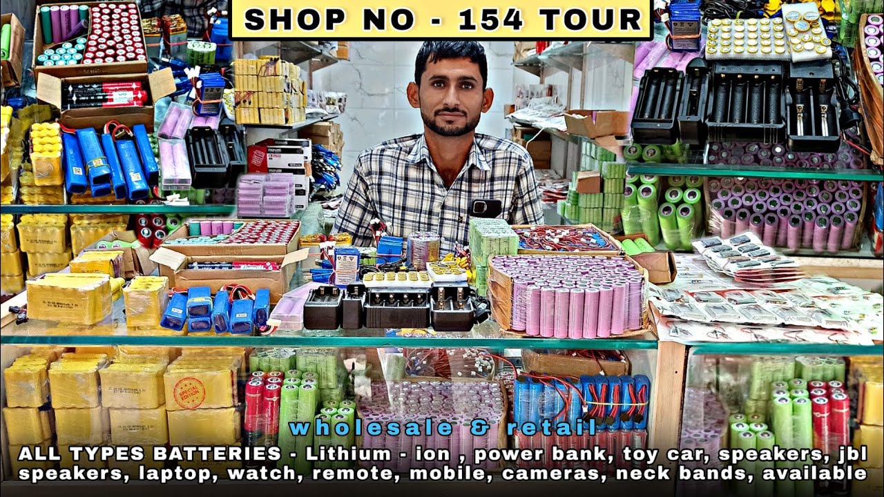 All types lithium-ion, li-polimer, NI-CD, NI-MH batteries available in wholesale rate | shop tour