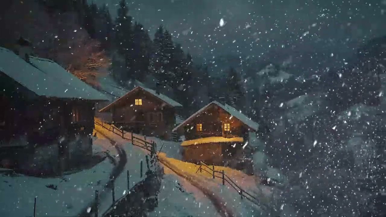 Frozen Pines Whisper Under The Blizzard Night Creating A Calm Peaceful Winter Sound