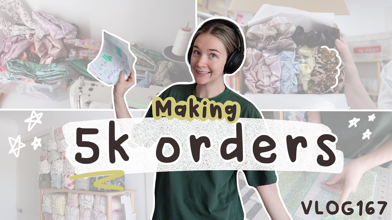 making over $5000 worth of orders for my online handmade shopify store scrunchies, bags VLOG167