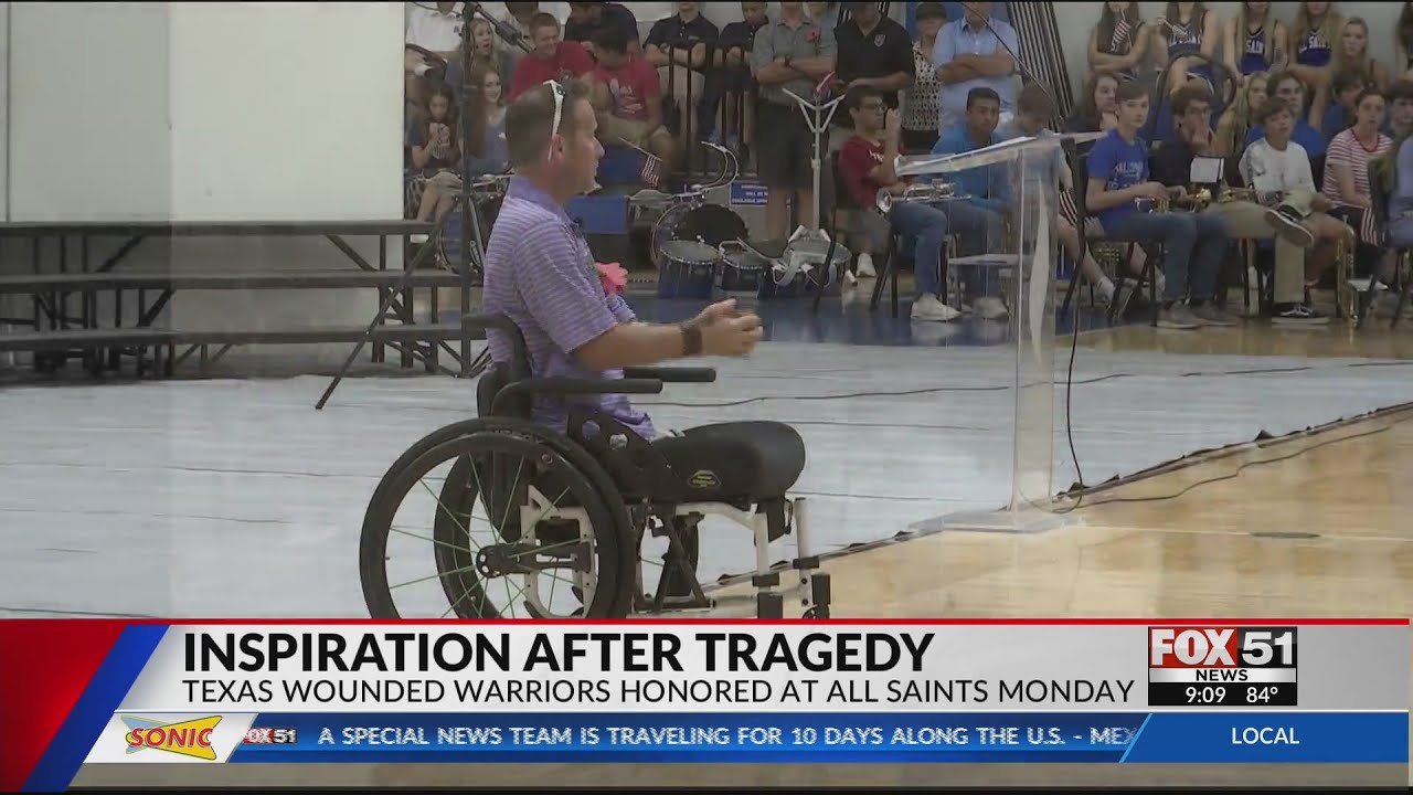 Triple amputee speaks at All Saints' Texas Wounded Warriors Project ceremony
