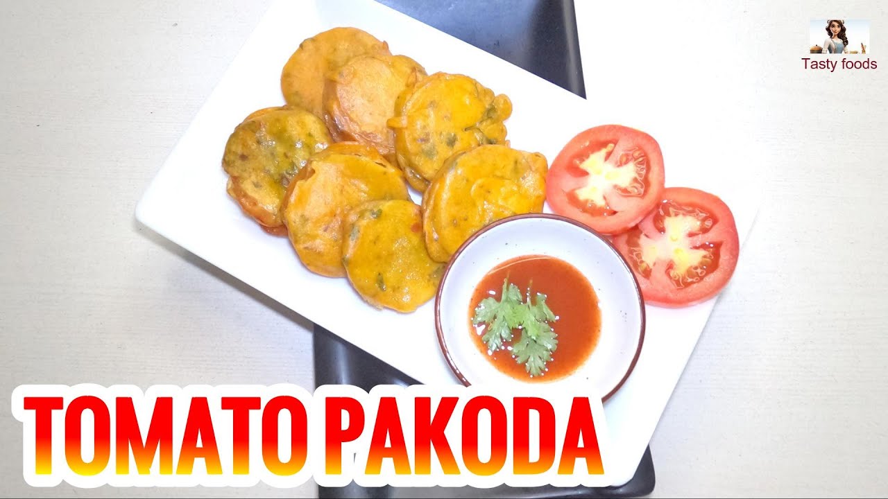 Tomato pakora recipe || how to make Tomato Bhajiya || Tomato pakoda ||Crispy Tomato Bajji