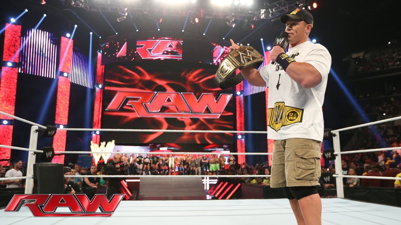 Чемпион WWE Джон Сина выбирает бой с Дэниелом Брайаном на SummerSlam: Raw, 15 июля 2013 г.