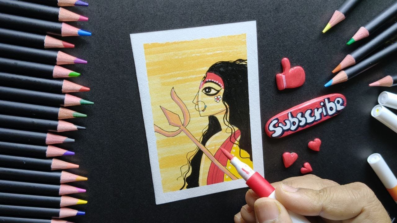 Maa Durga Drawing | Easy Goddess Art Tutorial Step by Step