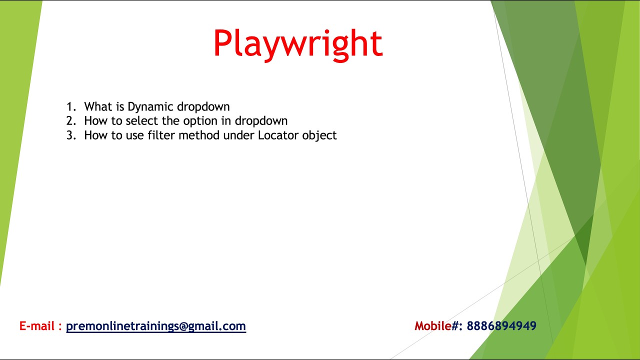 PLAYWRIGHT AUTOMATION(END - END).        +91-8886894949