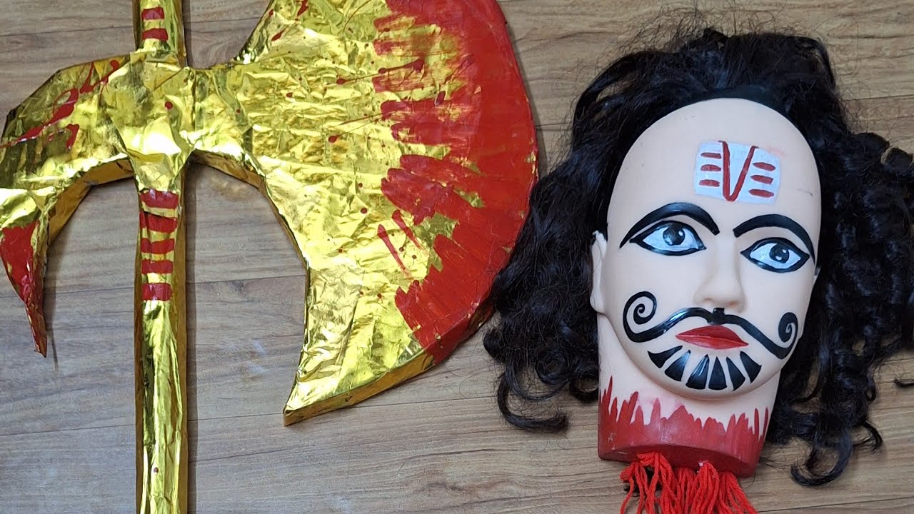 DIY of Kali ma props |DIY of Raktbeej  head and shastra| easy and simple props DIY for Kali Ma Act