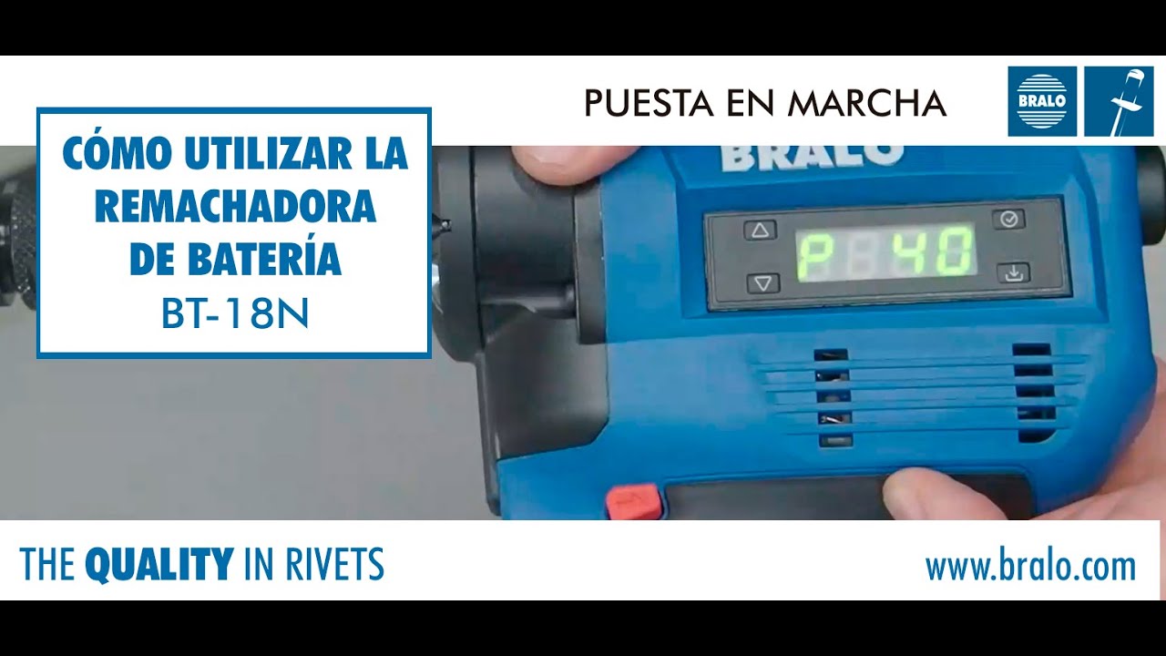 Cómo usar la remachadora de bateria para tuercas remachables BT18N – puesta en marcha