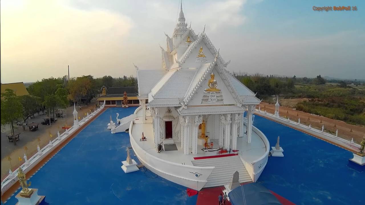 Wat Hin Thaen Lam Pachee aerial view from drone camera quadcopter in Thailand