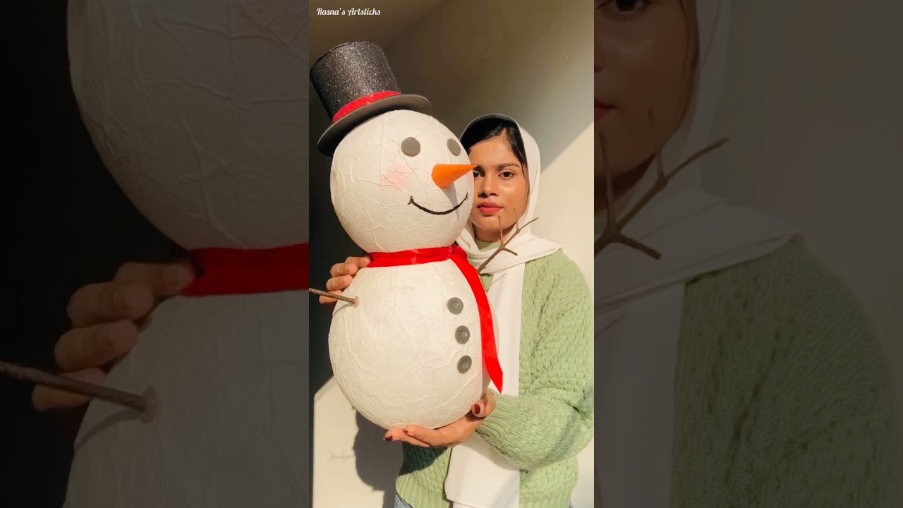 DIY Snowman | Christmas craft ideas | Christmas decorations | paper snowman #shorts #diy #christmas